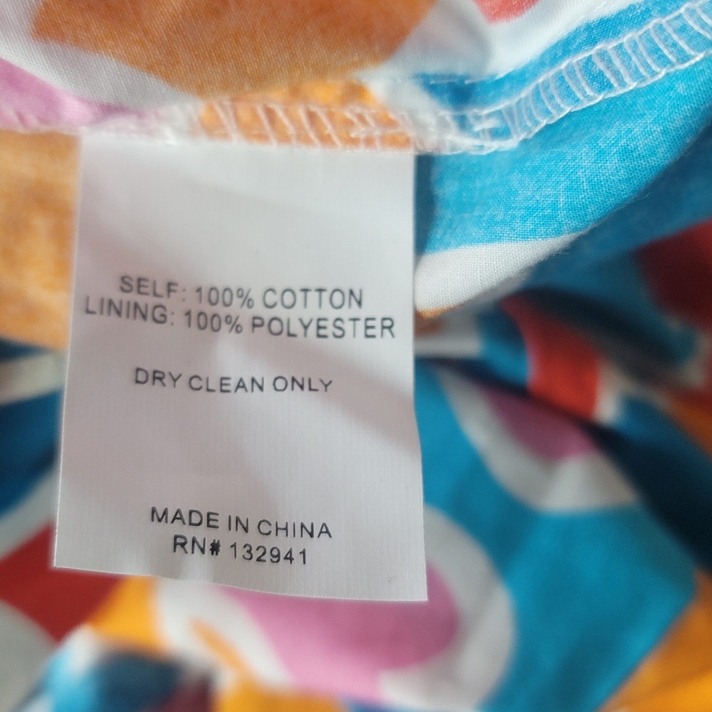 Amanda Uprichard Sicily Mini Dress Bright Colorful Orange Blue Size XS - Picture 8 of 12